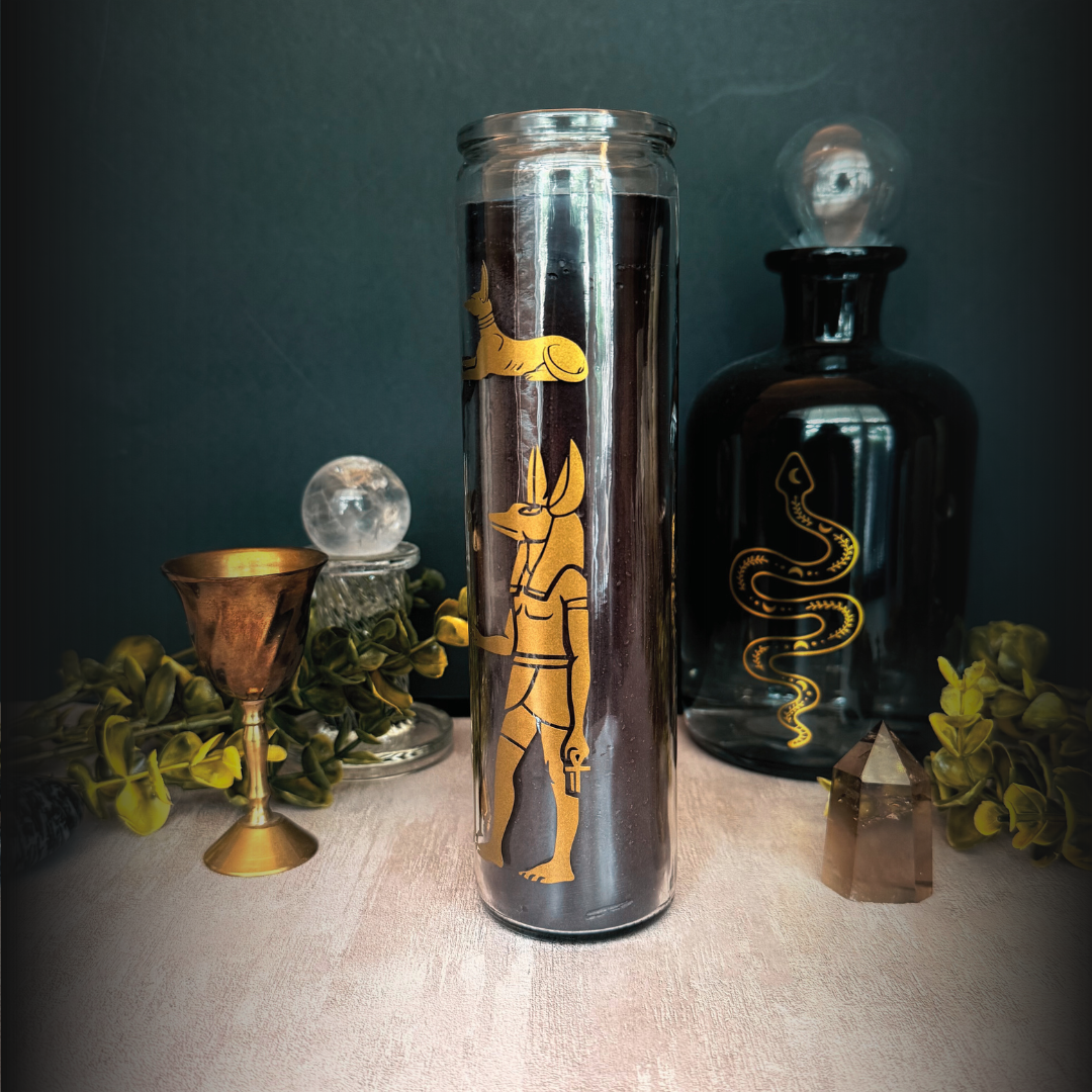 Anubis Ritual Candle – 8" Black Altar Candle for God of the Underworld