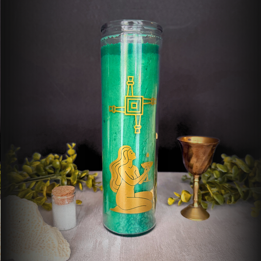 Brigid Green Ritual Candle – Celtic Goddess of Hearth & Inspiration