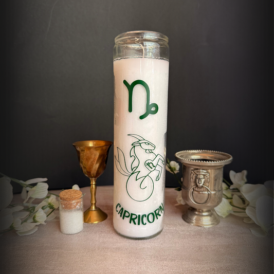 Capricorn Zodiac Ritual Candle - 8" Altar Candle earth Sign Discipline & Power
