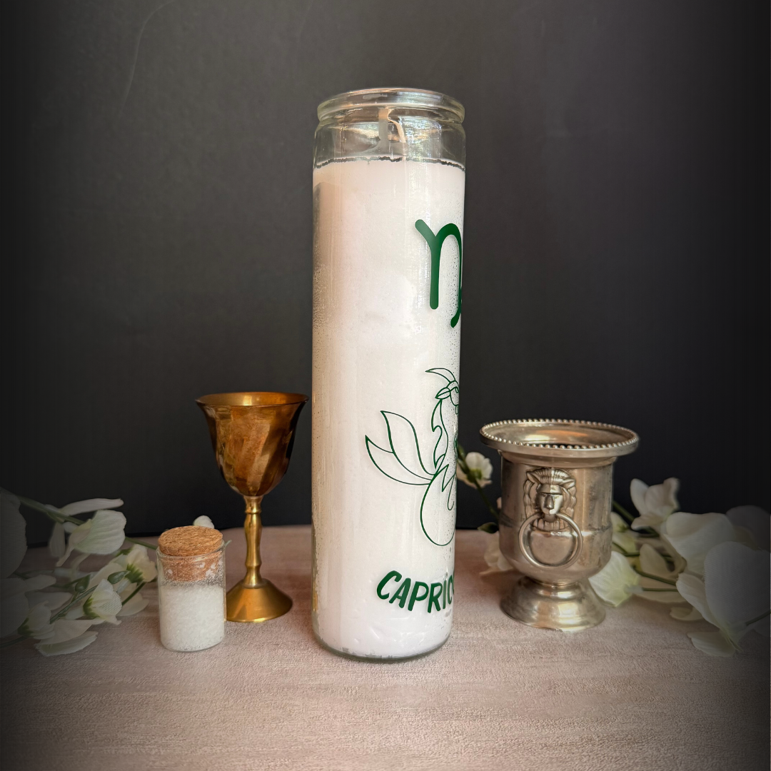 Capricorn Zodiac Ritual Candle - 8" Altar Candle earth Sign Discipline & Power