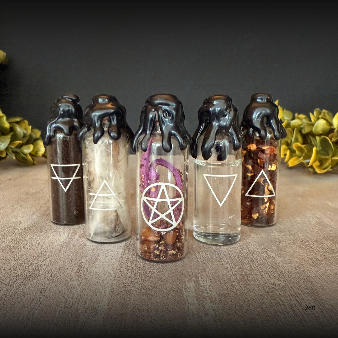 Circle Casting Spell Jar Set - Air, Earth, Fire, Water & Spirit