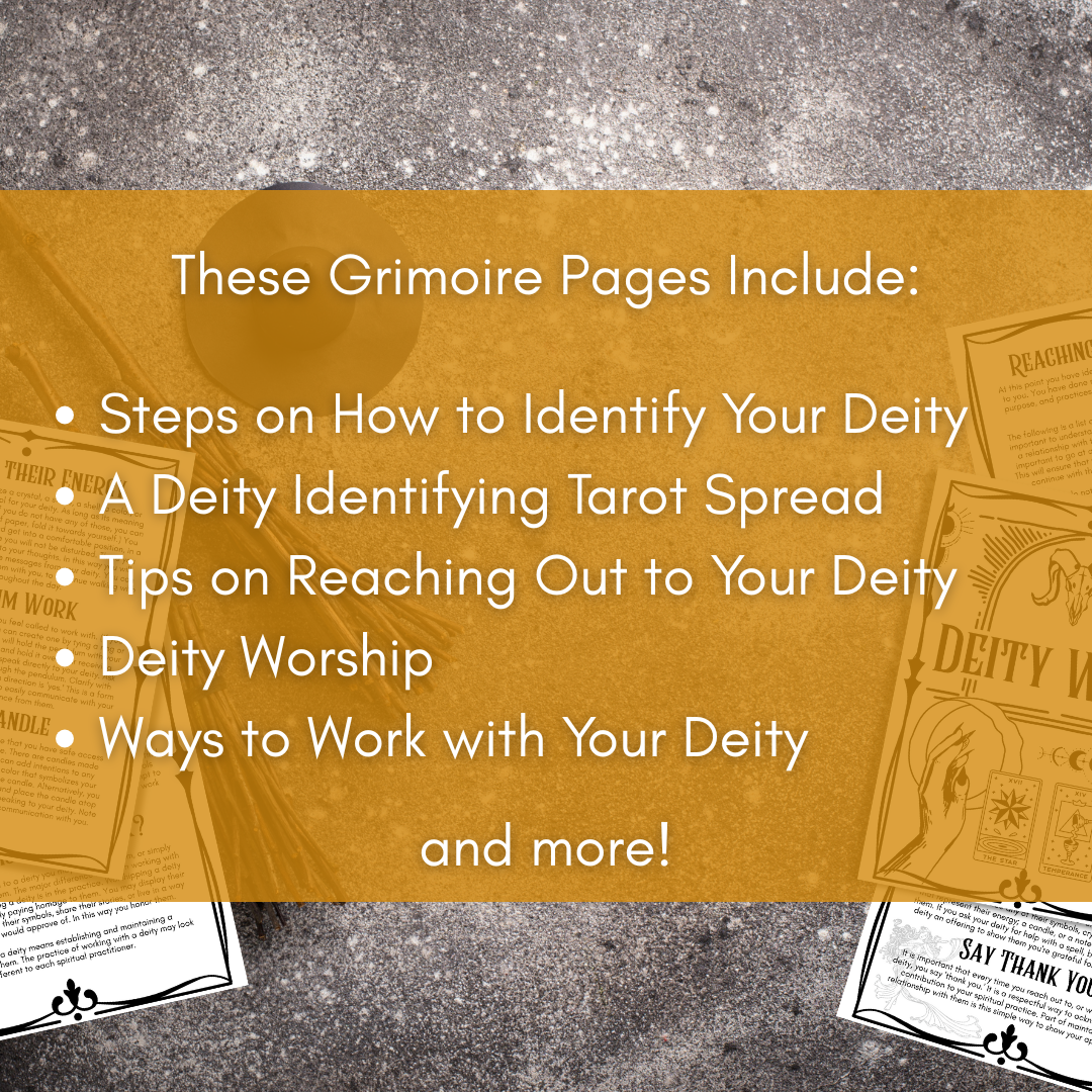 Deity Work Grimoire Guide – Printable PDF for Building Divine Relationships (Digital Download)