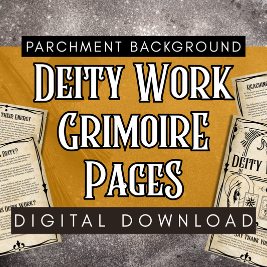 Deity Work Grimoire Guide – Printable PDF for Building Divine Relationships (Digital Download) Parchment