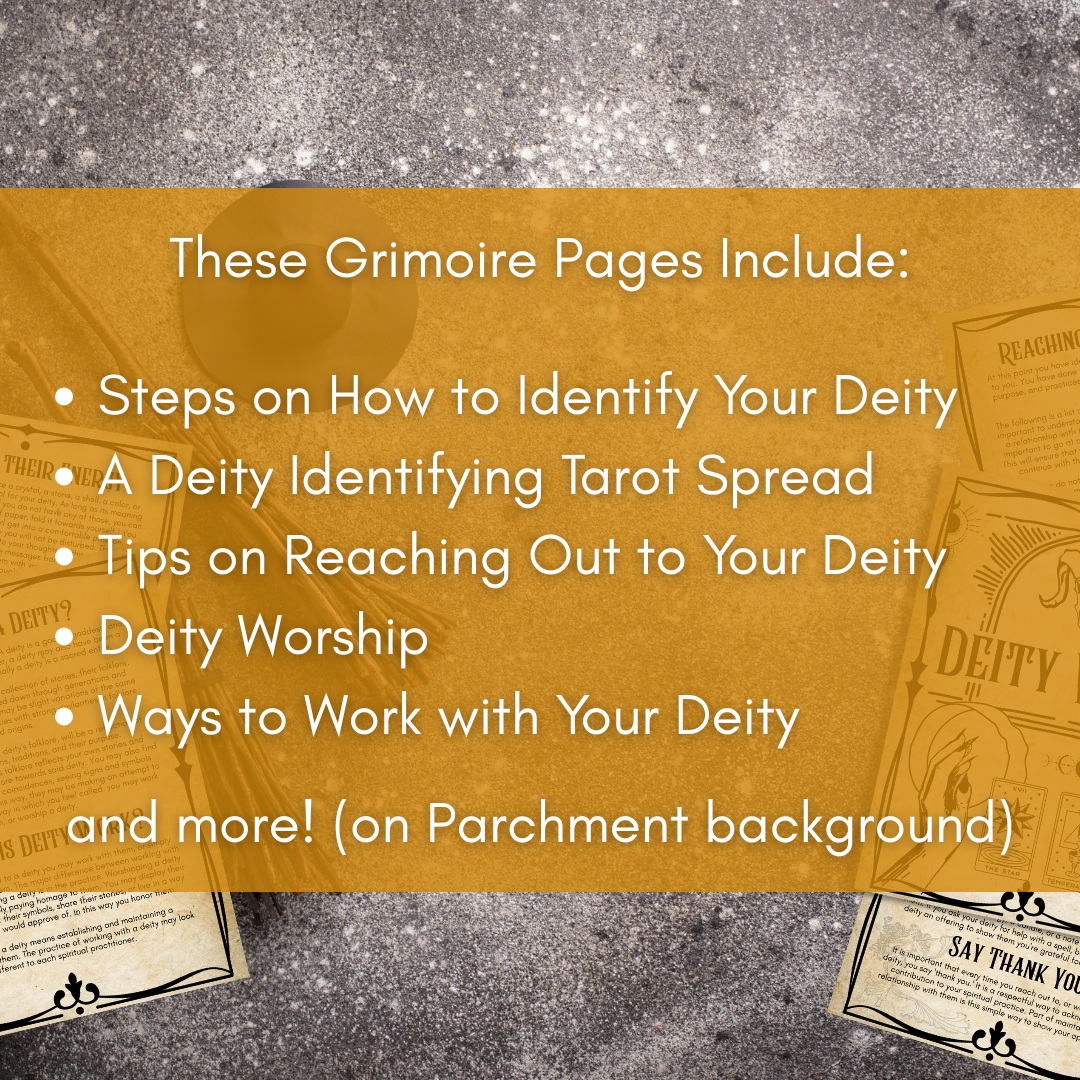Deity Work Grimoire Guide – Printable PDF for Building Divine Relationships (Digital Download) Parchment