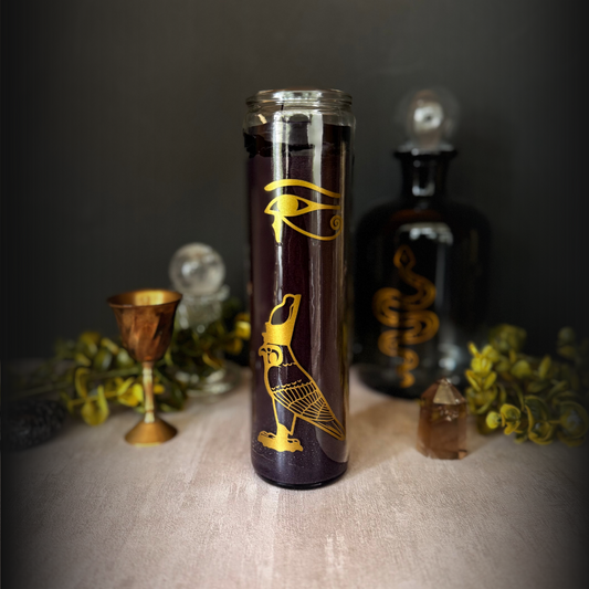 Horus Ritual Candle – 8" Black Altar Candle for God of Kingship & the Sky