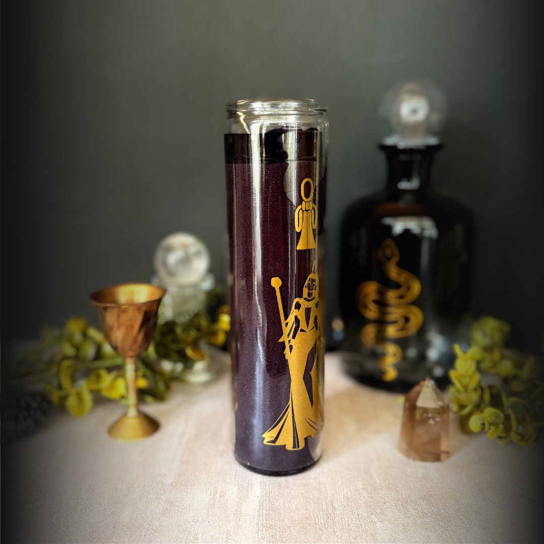 Isis Ritual Candle – 8" Black Altar Candle for Goddess of Magic & Motherhood
