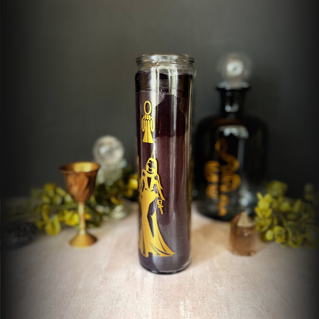 Isis Ritual Candle – 8" Black Altar Candle for Goddess of Magic & Motherhood