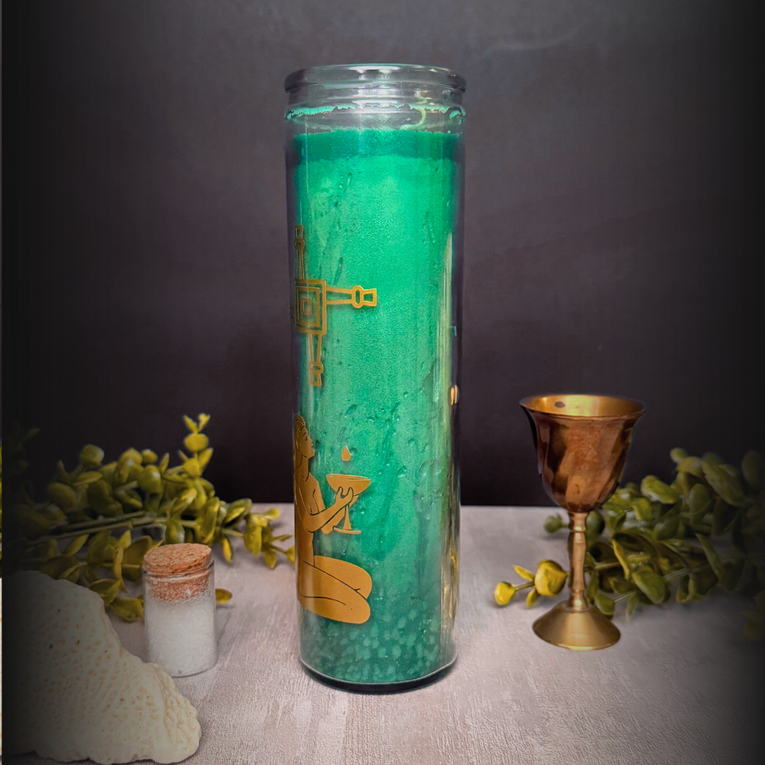 Brigid Green Ritual Candle – Celtic Goddess of Hearth & Inspiration