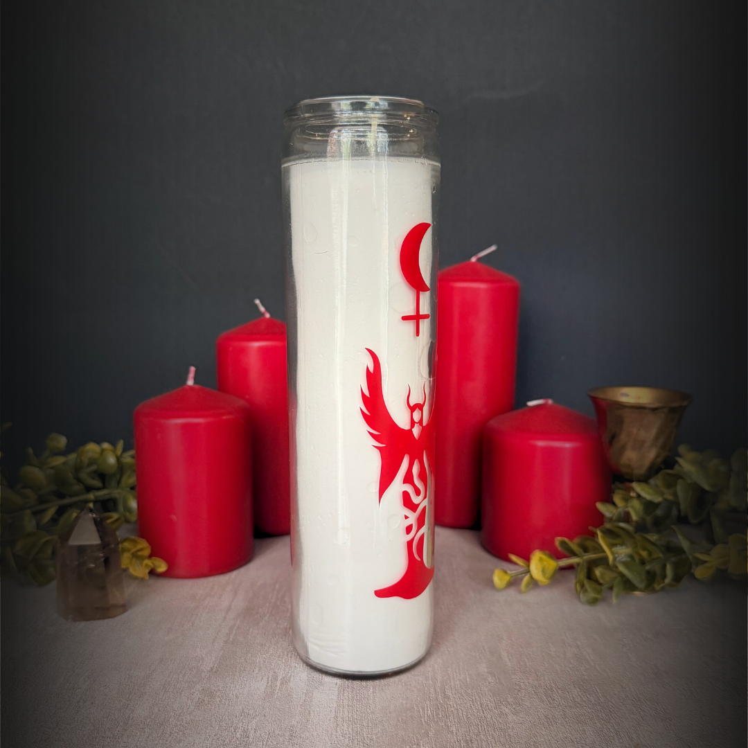 Lilith Ritual Candle for Empowerment and Dark Feminine Energy in White