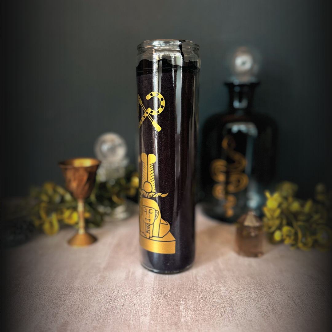 Osiris Ritual Candle – 8" Black Altar Candle for God of Resurrection & Afterlife