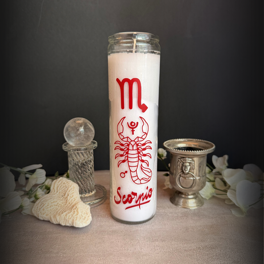 Scorpio Zodiac Ritual Candle – 8" Scorpio Altar Water Sign Intense Passion & Transformation