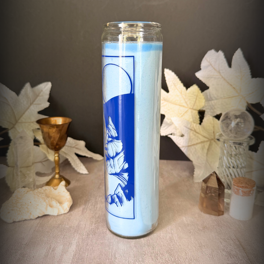 The Cailleach Winter Goddess Candle - Altar Candle for Wisdom, Winter Magic & Ancestor Work