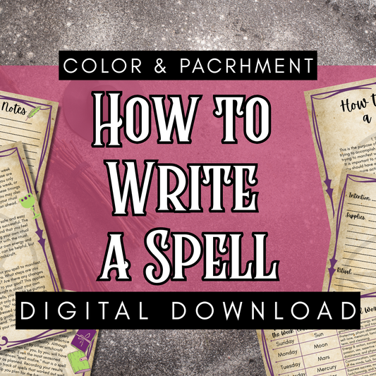 How to Write a Spell – Printable Grimoire Guide to Spellcraft & Ritual Planning (Digital Download) Colorful Parchment