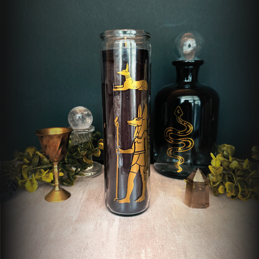 Anubis Ritual Candle – 8" Black Altar Candle for God of the Underworld