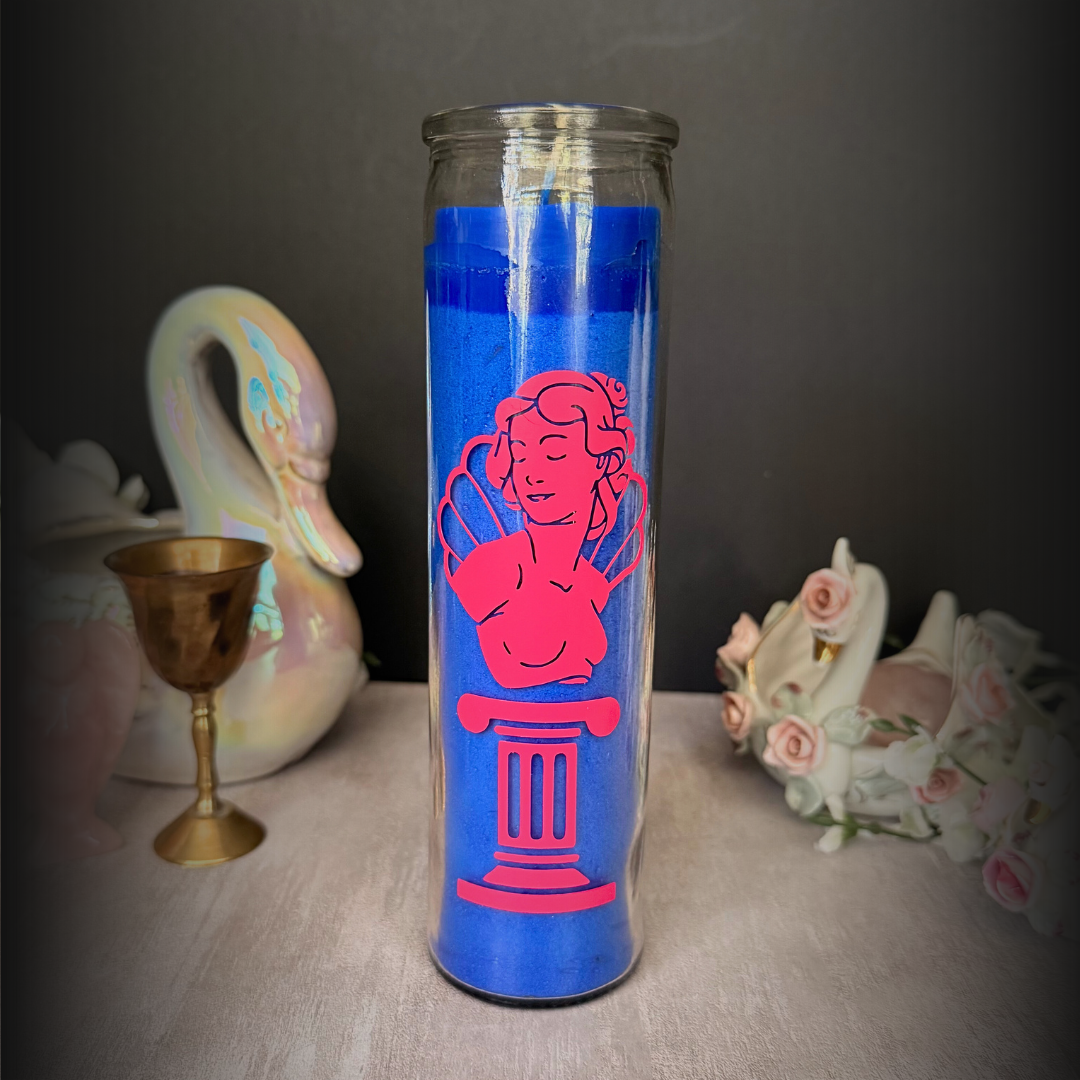 Aphrodite Deity Altar Candle - Blue Goddess Altar Candle for Love, Creativity & Sacred Self-Expression
