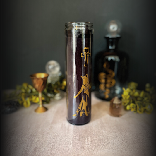 Bastet Ritual Candle – 8" Black Altar Candle for Cat Goddess of Protection & Heal