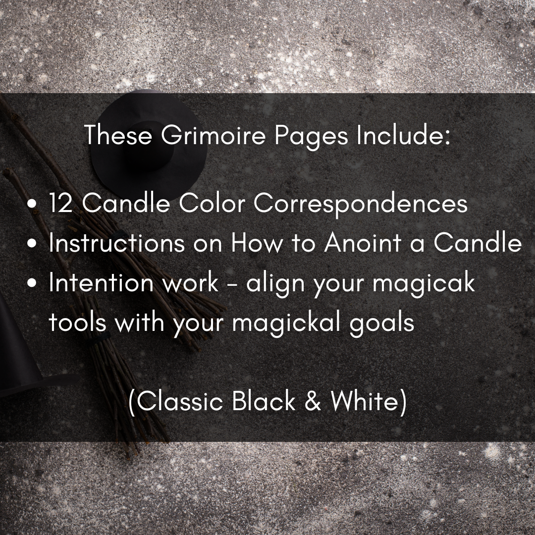 Candle Magick Grimoire Page – Printable Ritual Guide for Witches (Digital Download) - Classic