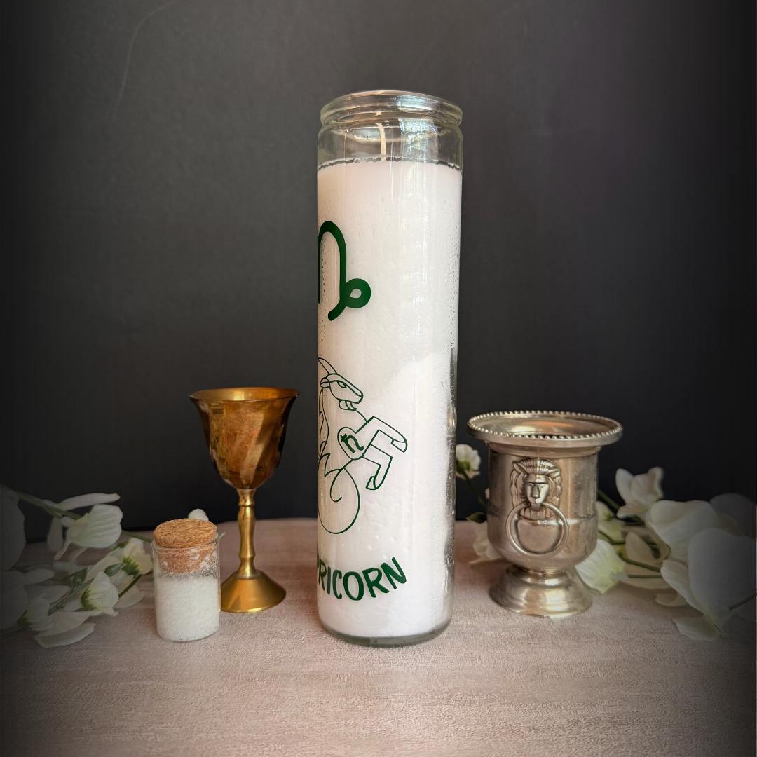 Capricorn Zodiac Ritual Candle - 8" Altar Candle earth Sign Discipline & Power