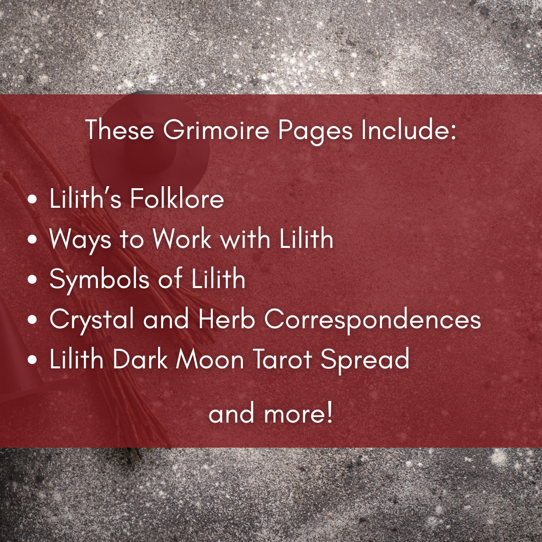 Lilith Grimoire Pages – Dark Moon Devotion & Shadow Work Guide (Digital Download)