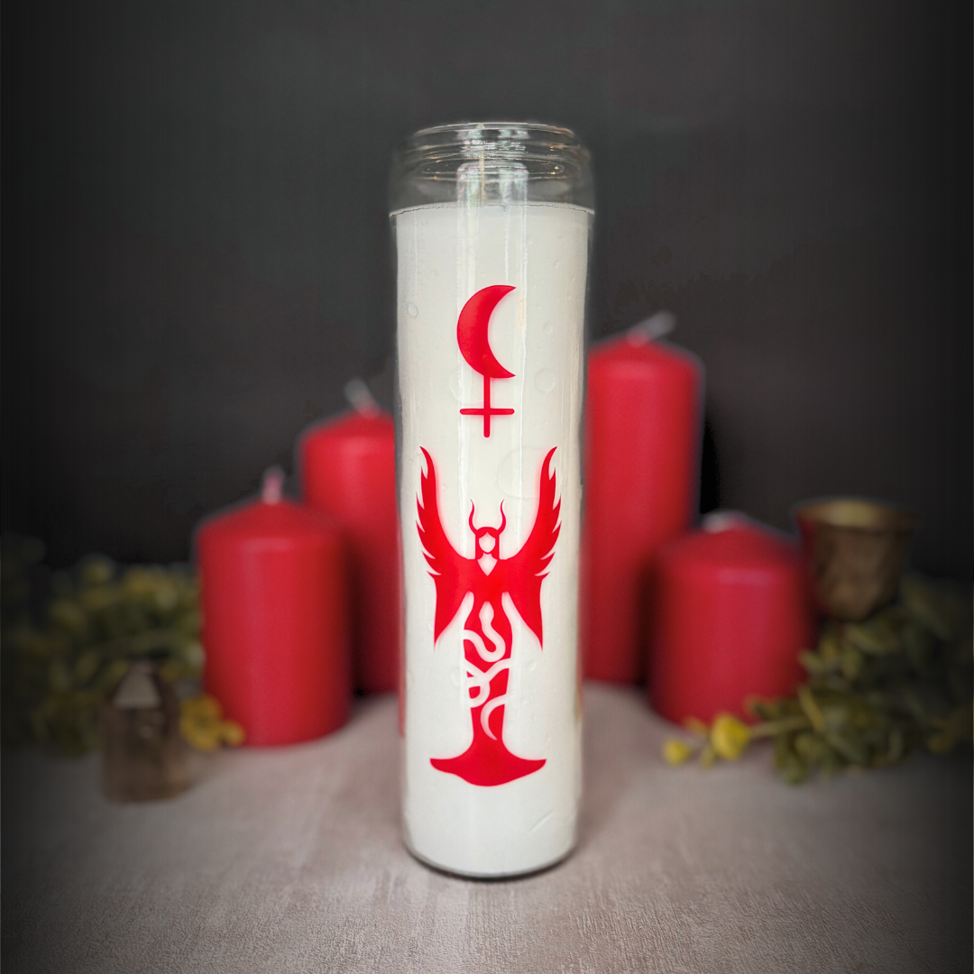 Lilith Ritual Candle for Empowerment and Dark Feminine Energy in White