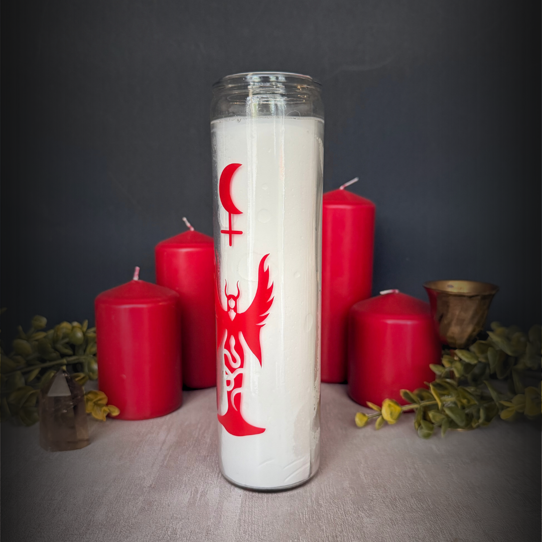 Lilith Ritual Candle for Empowerment and Dark Feminine Energy in White