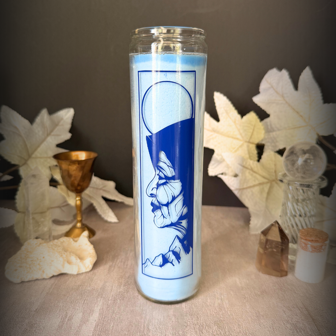 The Cailleach Winter Goddess Candle - Altar Candle for Wisdom, Winter Magic & Ancestor Work