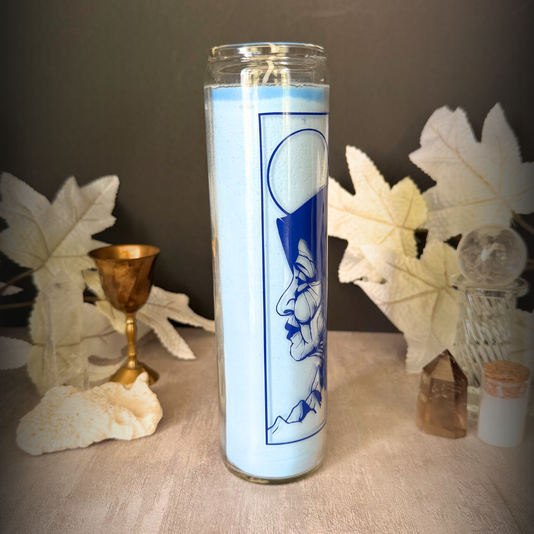 The Cailleach Winter Goddess Candle - Altar Candle for Wisdom, Winter Magic & Ancestor Work