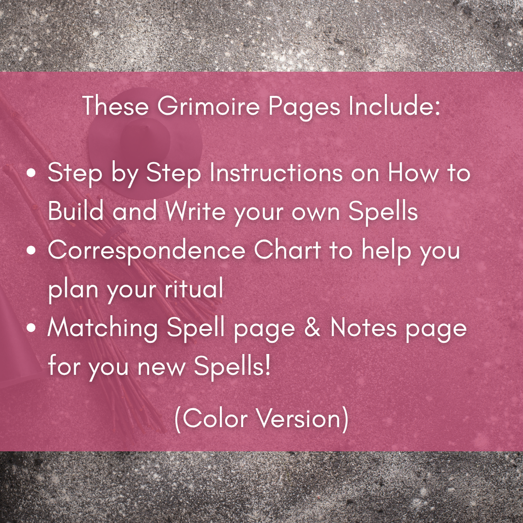 How to Write a Spell – Printable Grimoire Guide to Spellcraft & Ritual Planning (Digital Download) Colorful
