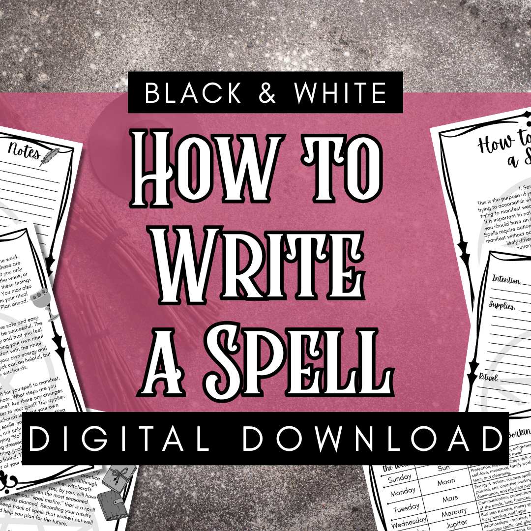 How to Write a Spell – Printable Grimoire Guide to Spellcraft & Ritual Planning (Digital Download)